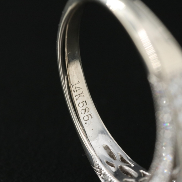 14K White Gold, 1.24CT Sapphire And Diamond Ring. - Picture 8 of 8